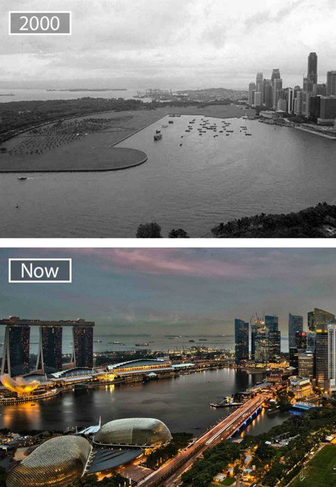 10 photos then and now showing the scale of development of large cities - World of building, Building, Constructions, Architecture, Engineer, Builders, Urban planning, Town, Longpost