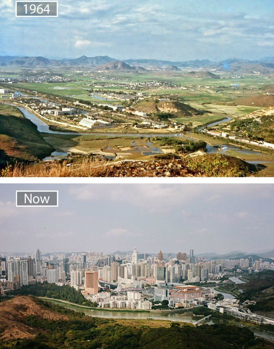 10 photos then and now showing the scale of development of large cities - World of building, Building, Constructions, Architecture, Engineer, Builders, Urban planning, Town, Longpost