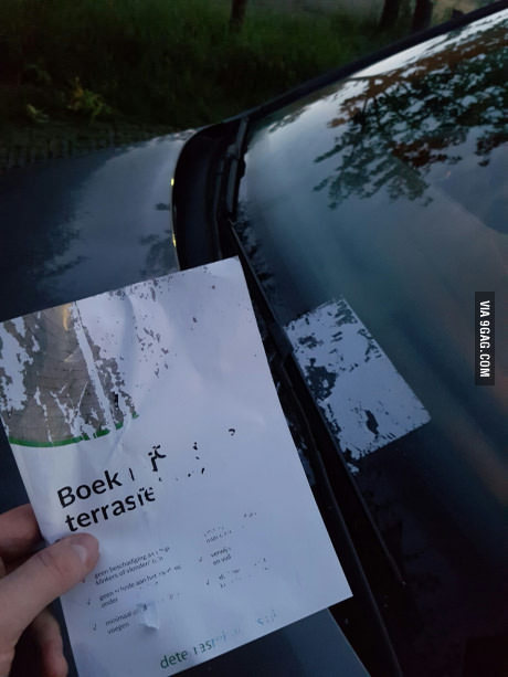 When some guy left a flyer under the wiper on a rainy day - Rain, Type, Leaflets, Car, Mind, 9GAG