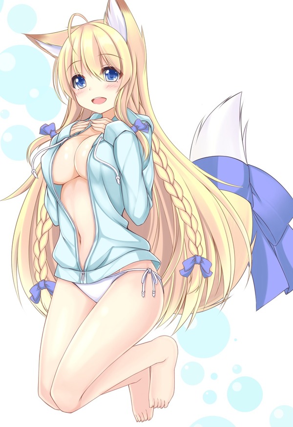 By  sogaya - NSFW, Anime art, Anime, Animal ears, Bikini