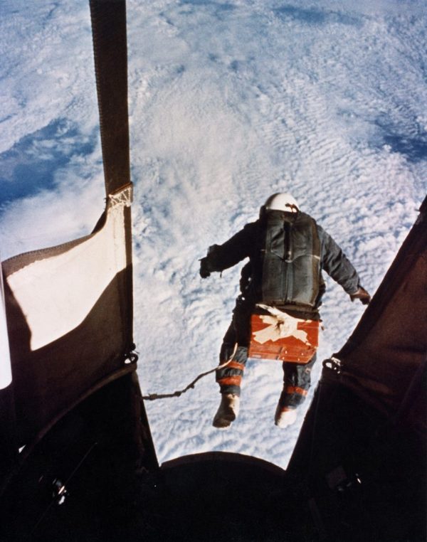 August 16, 1960 The highest parachute jump is 31.33 kilometers. - Aviation, Skydiving, Record, A real man