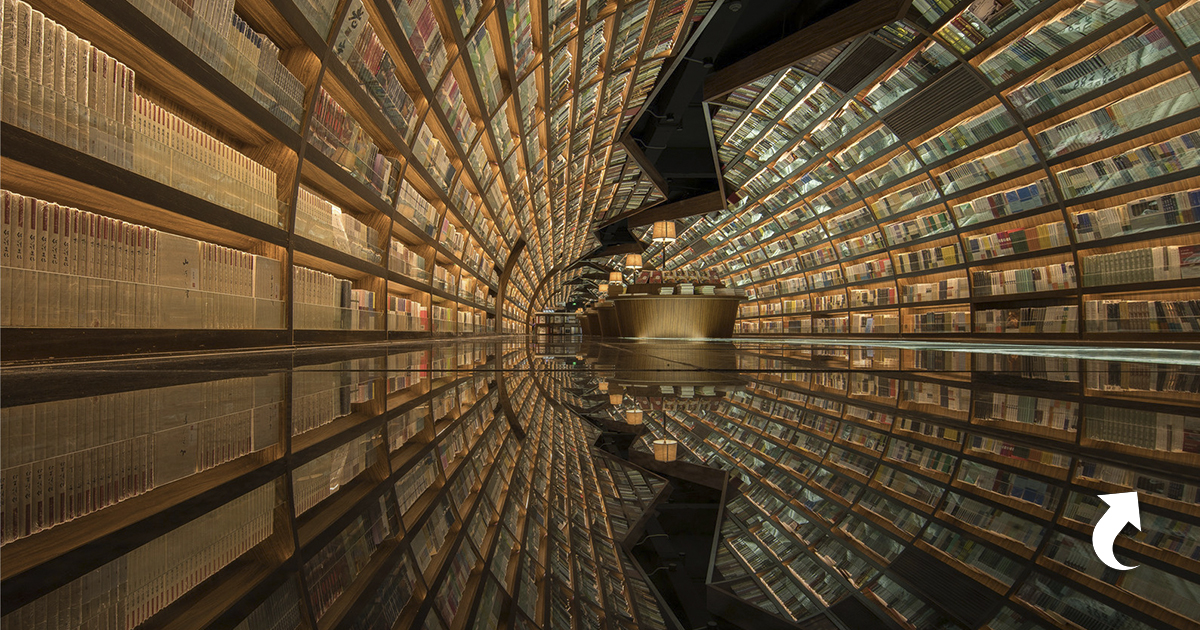 Crack library. Zhongshuge bookstore, Ханчжоу, Китай. Футуристическая библиотека в Китае. Книжный магазин Zhongshuge-Hangzhou. Футуристическая библиотека Биньхай..