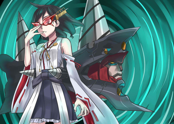 Tengen Toppa KanColle - Kantai collection, Anime art, , Gurren lagann, Kirishima, Crossover