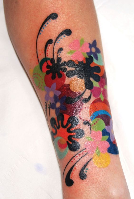 How else to add color to your life - Tattoo, Longpost, Color, Ornament, Flowers, 