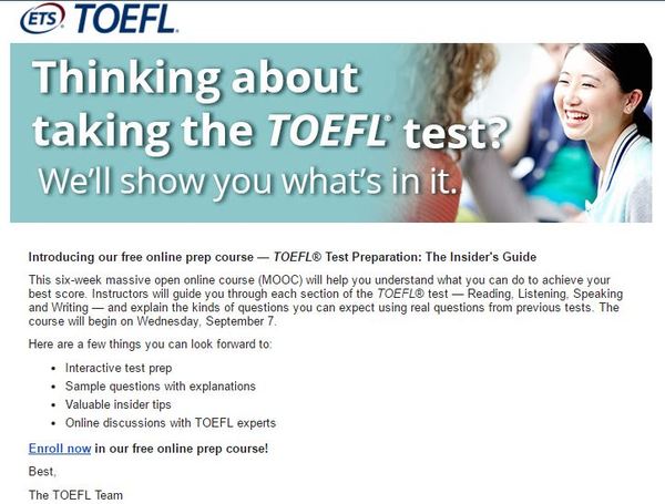 Бесплатный  онлайн курс подготовки к TOEFL - Английский язык, Toefl, Курсы