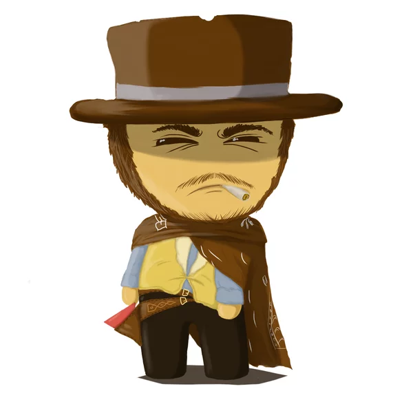 Clint Cookiewood - My, Cookie, Clint Eastwood, Drawing, SAI, Insomnia, Actors and actresses