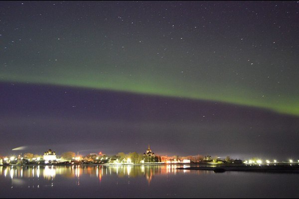 The beauty of the Russian north - Kargopol, Polar Lights, Night, Arkhangelsk region