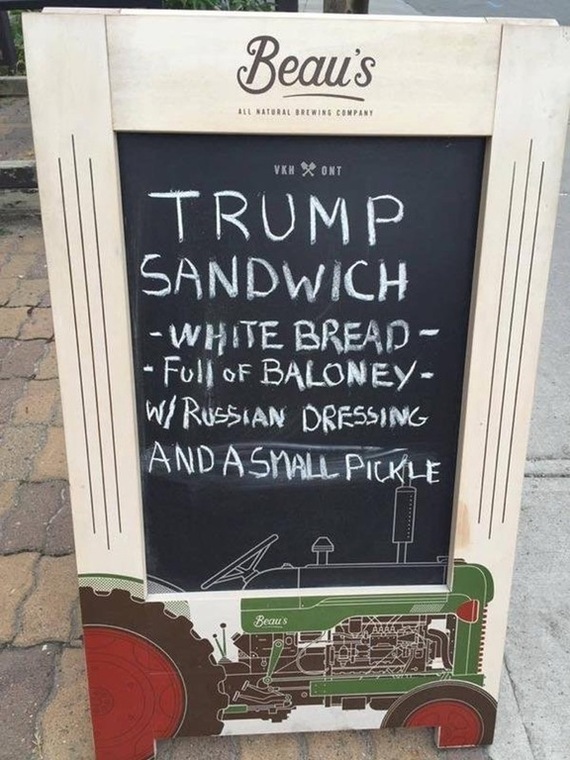 An offer you can't refuse. - Politics, America, Donald Trump, Elections, Cafe, Signboard