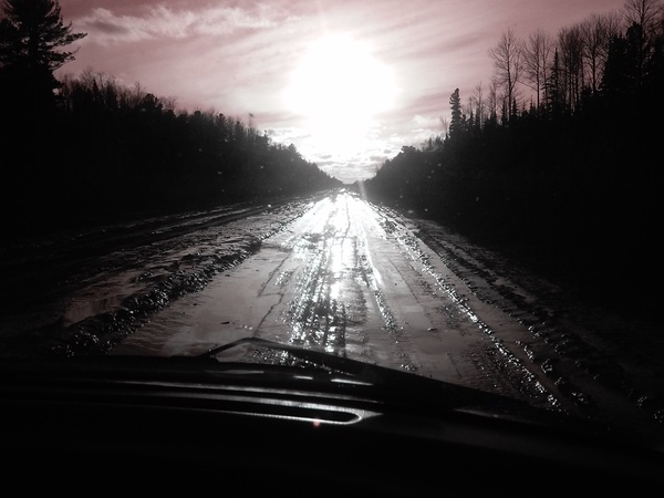 Sunset in early spring! - My, Road, Off road, Sunset, Siberia, Spring, Dirt
