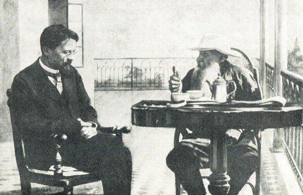 Anton Chekhov and Leo Tolstoy. - Photo, Rare photos, Story, Lev Tolstoy, Anton Chekhov, Russian literature, Российская империя