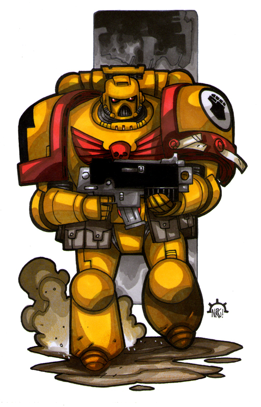 Imperial Fist. - Warhammer 40k, Пафос, Рисунок, Adeptus Astartes