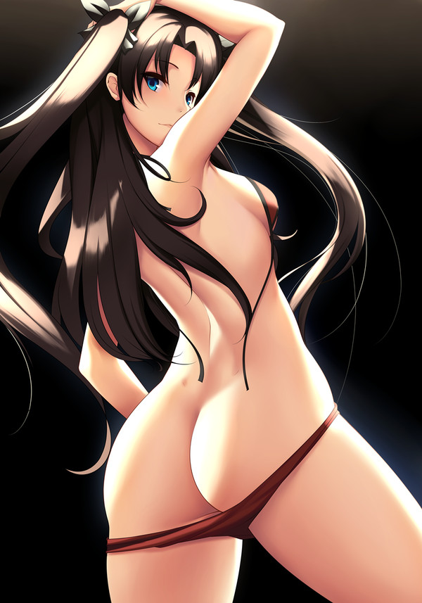 Anime art - NSFW, Anime Art, Аниме, Fate, Tohsaka Rin, Попа, Купальник