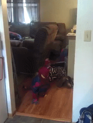 Every superhero needs a little help - Spiderman, Children, Father, GIF