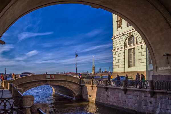 Эрмитажный мост в санкт петербурге фото