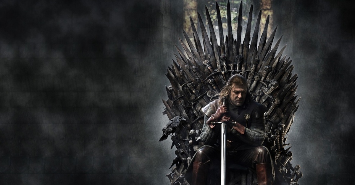 Game of self. Эддард Старк на троне. Game of Thrones Постер.