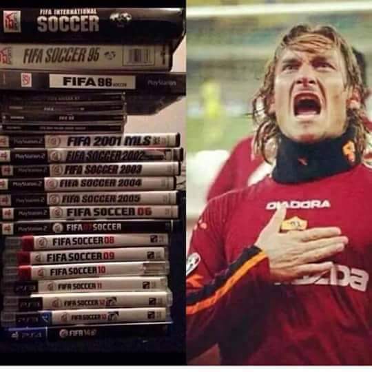 This dude is the only player who has been in every game from Fifa 1994 to Fifa 17. - Football, FIFA 17, Francesco Totti, FC Roma, Italy