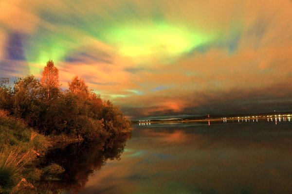 Northern lights between the clouds in Lapland (Finland, on the night of 2 to 3 September 2016). - Polar Lights, Finland, Lapland