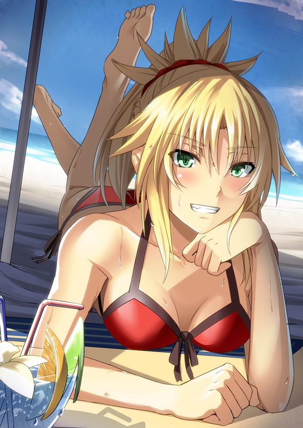 How is your summer? - Anime, Anime art, Fate, Fate grand order, Mordred, , 