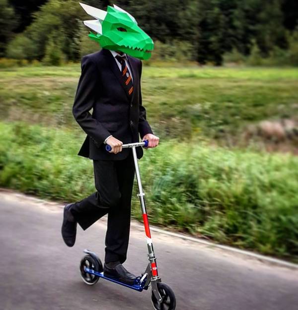 When you're late for the masquerade - My, , , Mask, Scooter, The Dragon, Mask