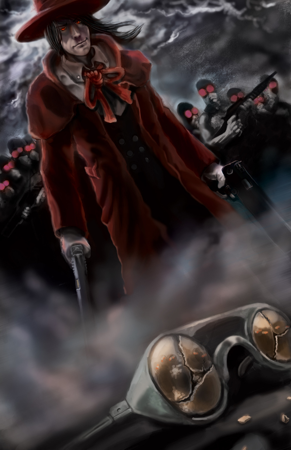 Confrontation - Anime, Art, Battle, Dante, Alucard, Longpost