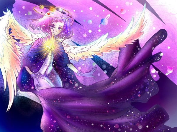 One of my favorite characters - My, Angel, Wings, Space, Nimbus, Anime, Art, SAI, Inspiration, Longpost