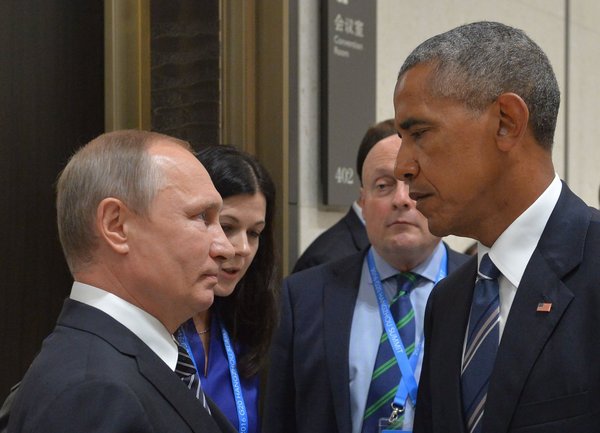 Eyes to eyes - Photo, G20, China, 2016, Vladimir Putin, Barack Obama, Meeting, Politics