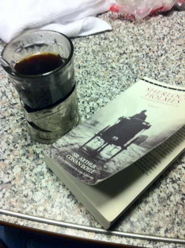 book and drink - My, Books, Beverages, Beer, Tea, A train, Bar, Physics, Sherlock Holmes, Longpost