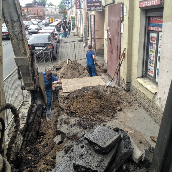 My work place - Saint Petersburg, My, Workplace, Excavations, Excavator