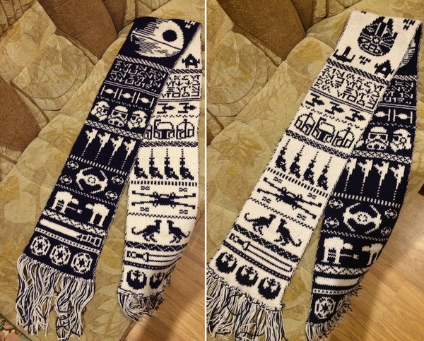 Proper fan scarf - My, Star Wars, Scarf, Knitting, Geek
