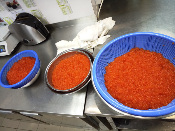 When I butchered 150 kg of fish. - My, A fish, Caviar, Red caviar, My work place, Work