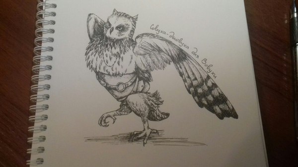 girlfriend gift - My, Drawing, Presents, Owl