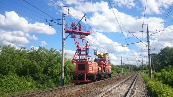 And here is my photo from the place of work) - My, Work, Railway, Contact network, Railcar