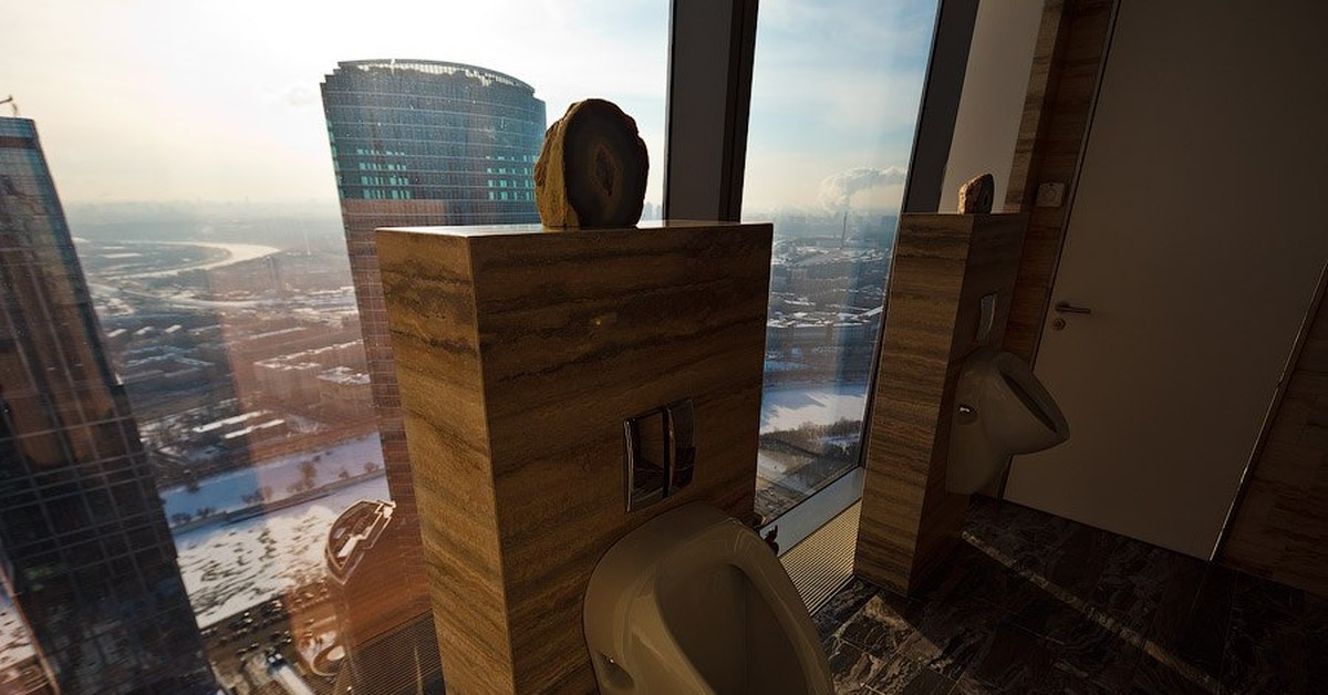 Где находятся яйца в туалет товер. Туалет в Москоу Сити. Туалет с панорамными окнами. Туалет с панорамными окнами Москва Сити. Панорама туалет.