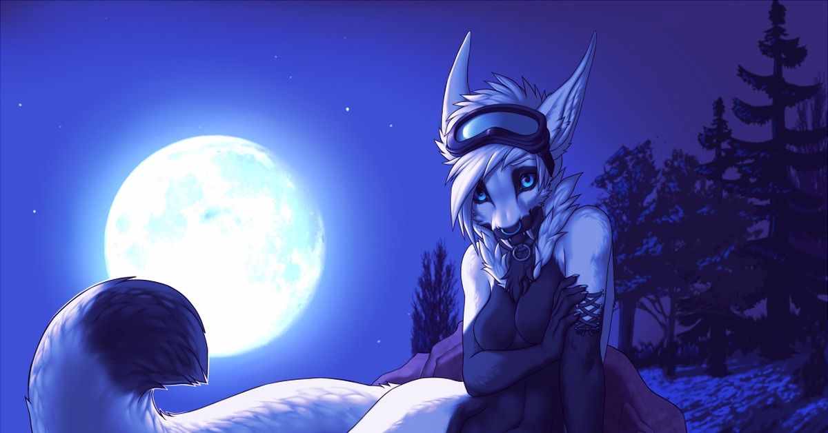 Moonlight - NSFW, , Kero Tzuki, Art, Furry, Furotica, moon, Night