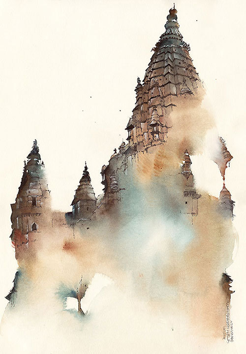 Korean artist paints watercolors to commemorate her travels - Artist, Art, Watercolor, Memories, Travels, Longpost