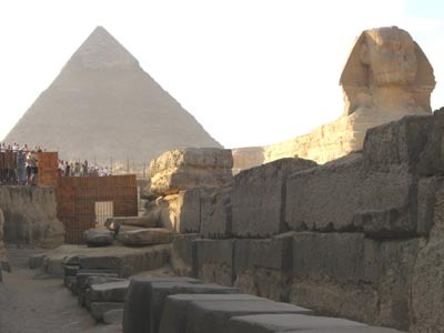 The Sphinx and the Great Pyramids as seen by the Foreman - Pyramid, Sphinx, Building, Interesting, Archeology, Egypt, Longpost