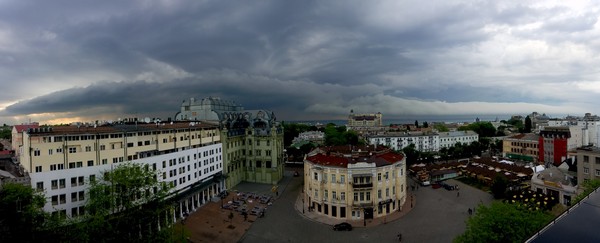 How do you like this look? - Панорама, Sea, My, The clouds