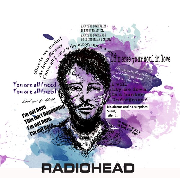 Fan art by Radiohead - the saddest people on Earth - My, Thom York, Radiohead, Creation, Quotes