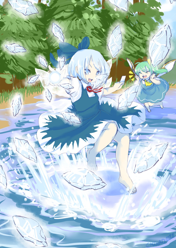 Ice Sign Icicle Fall - Аниме, Бака, Не аниме, Cirno, Touhou, Anime Art