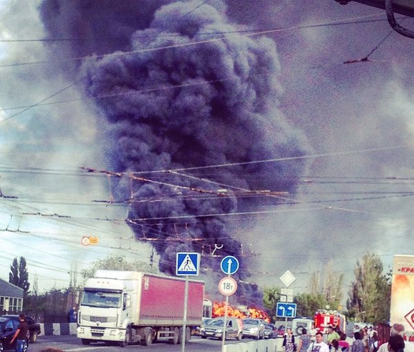 Trolley bus burned down in Volgograd - Volgograd, Trolleybus, Burned out, Fire, Ministry of Emergency Situations, Longpost