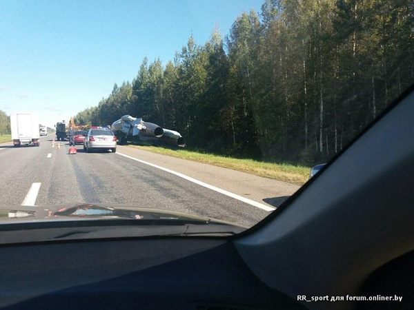 Yes, he cut me off! - Republic of Belarus, Airplane, Su-27, Onliner by, Road accident