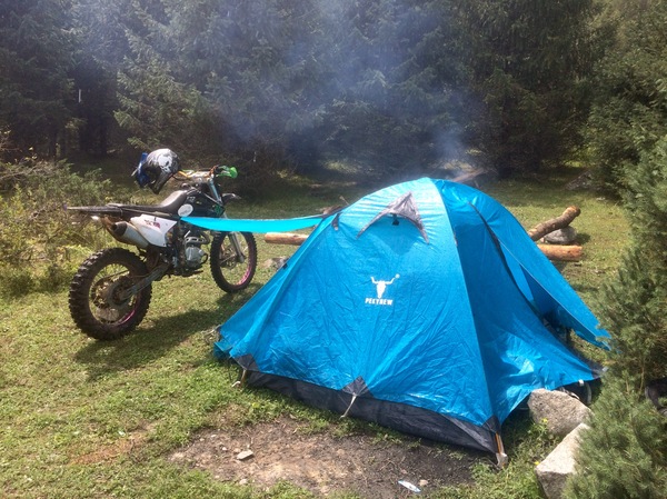 Peace and quiet - GoPRO, Tent, The mountains, Enduro, Kyrgyzstan, Moto, My