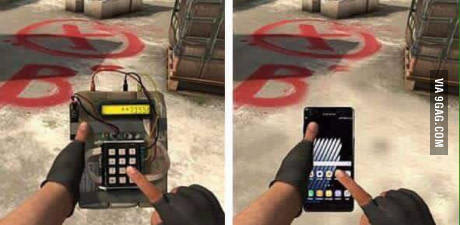 Galaxy Note 7 has been planted! - Counter-strike, Bomb, Samsung Galaxy Note 7, Samsung, 9GAG