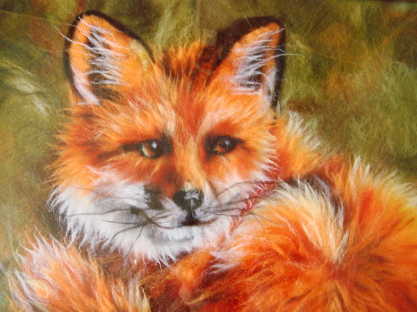 Painting with wool. - My, Fox, , Wool painting, Handmade