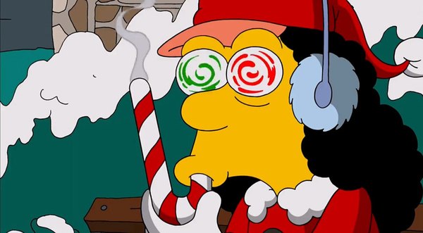 Good shot from The Simpsons - Cartoons, Frame, The Simpsons, Simpsons, Animation, Otto, Christmas