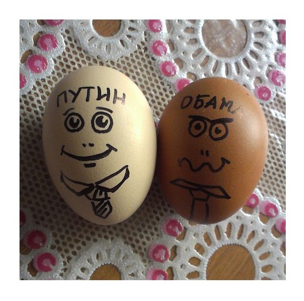 Some politics from the fridge - Joke, My, Politics, Eggs, Vladimir Putin, Barack Obama, Humor