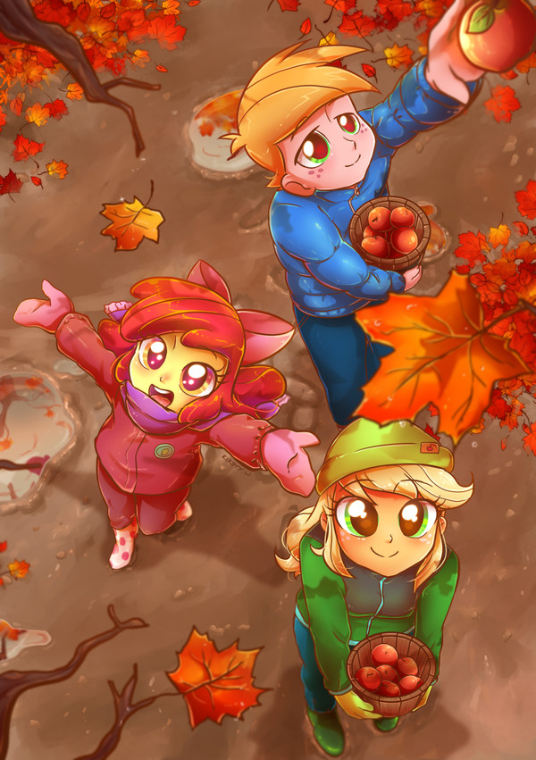 Apples in Fall My Little Pony, Applejack, Applebloom, Big Macintosh, , , 