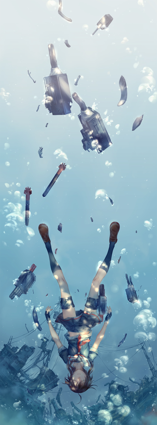 The Fallen - Anime, Anime art, Kantai collection, Shigure, Azmodan, Longpost