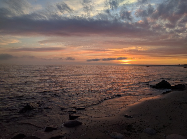 Autumn sunset - Sunset, My, Shore, Water, Sky