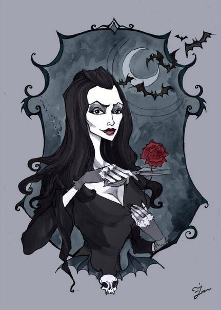 The Addams Family by popular gothic illustrator IrenHorrors - The Addams Family, Art, Drawing, Comicsbook, The New Addams Family, Cartoons, Longpost, , IrenHorrors